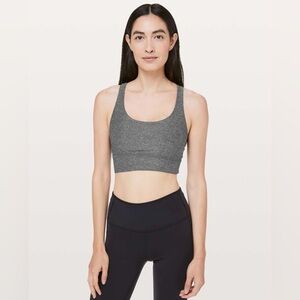 Lululemon Energy Bra *Long Line Heathered Black W2AV1S luxtreme material size 4